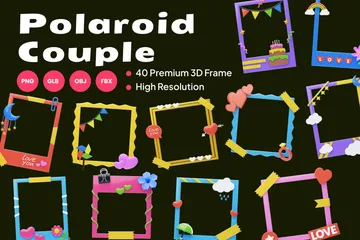 Couple Polaroïd Pack 3D Icon