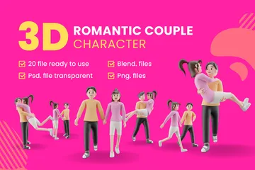 Couple romantique Pack 3D Illustration
