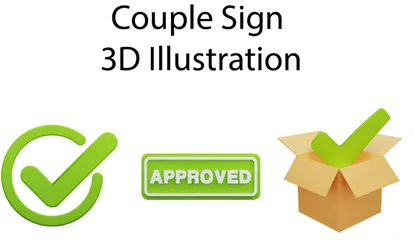 Coupled Sign 3D Icon Pack
