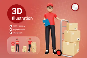 Courier 3D Illustration Pack