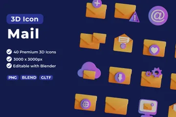 Mail Pack 3D Icon