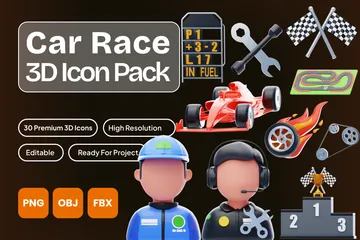 Course de voiture Pack 3D Icon