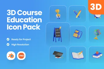 Course Education 3D Icon Pack