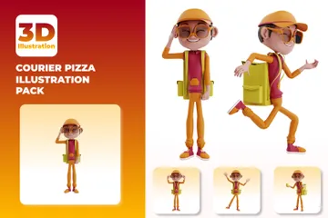 Pizza de messagerie Pack 3D Illustration