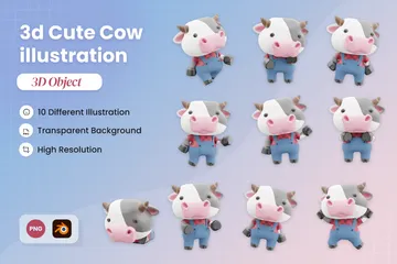 Cow 3D Illustration Pack
