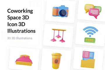 Coworking Space 3D Illustration Pack