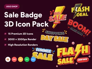 Selo de venda Pacote de Icon 3D