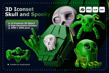 Crâne et effrayant Pack 3D Icon