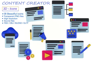 Creador de contenido Paquete de Icon 3D