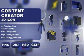 Creador de contenido Paquete de Icon 3D