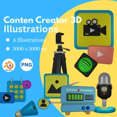 Creador de contenido 3D Icon Pack