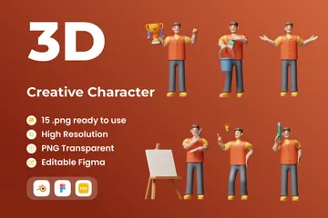 Creative Character 3D Icon Pack