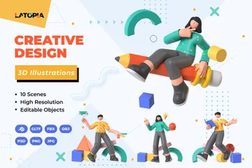 Creative Design 3D Illustration Pack