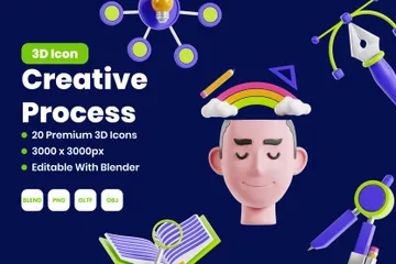 Creative Process 3D Icon Pack