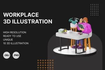 Creative Workspace Elements 3D Illustration Pack