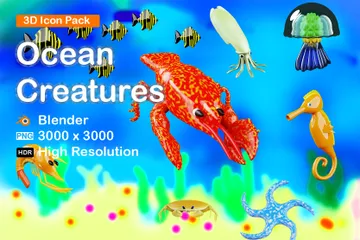 Créatures océaniques Pack 3D Icon