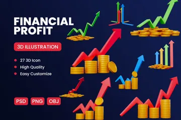 Crecimiento de la inversión Paquete de Icon 3D