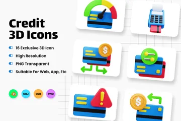 Credit 3D Icon Pack