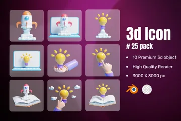 Crescimento dos negócios em alta Pacote de Icon 3D