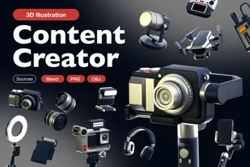 Criador de conteúdo Pacote de Icon 3D