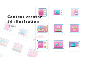 Criador de conteúdo Pacote de Illustration 3D