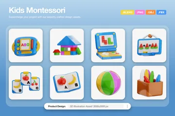 Crianças Montessorianas Pacote de Icon 3D