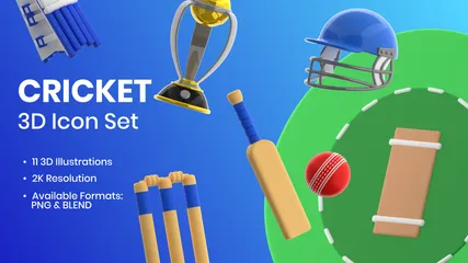 Cricket 3D Icon Pack