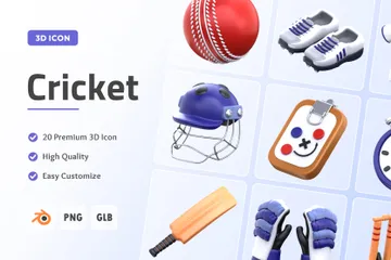 Cricket Sport 3D Icon Pack