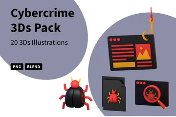 Crime cibernético Pacote de Icon 3D