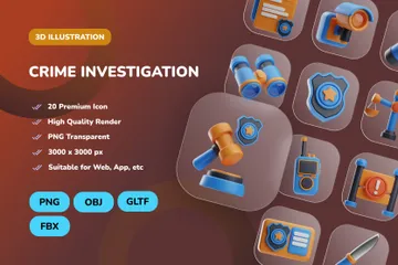 Crime Investigation 3D Icon Pack