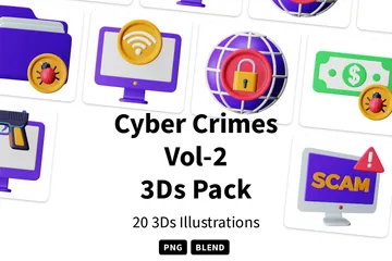 Crimes Cibernéticos Vol-2 Pacote de Icon 3D