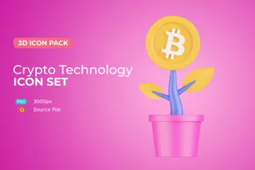 Tecnologia criptográfica Pacote de Icon 3D