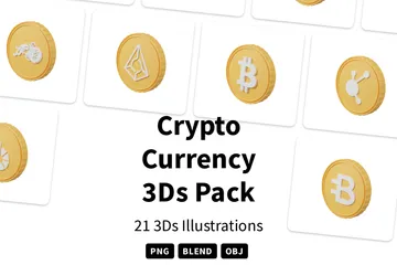 Moeda criptográfica Pacote de Icon 3D