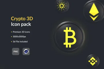 Criptomoeda Pacote de Illustration 3D