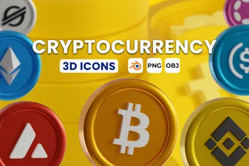 Moeda Criptomoeda Pacote de Icon 3D