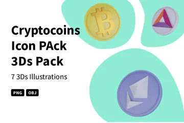 Moedas criptográficas Pacote de Icon 3D