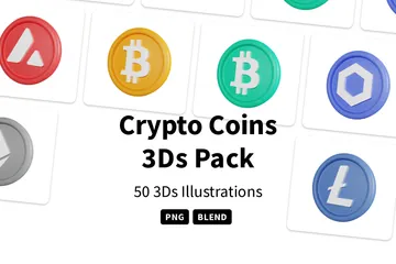 Moedas criptográficas Pacote de Icon 3D