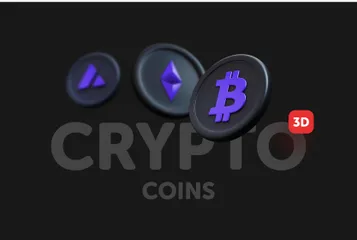 Moedas criptográficas Pacote de Icon 3D