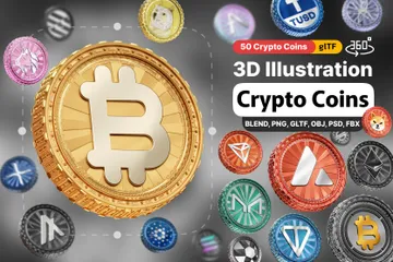 Moedas criptográficas Pacote de Icon 3D