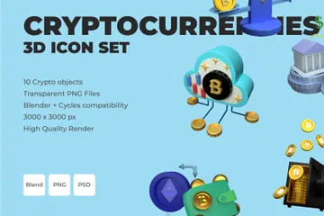 Criptomoedas Pacote de Icon 3D