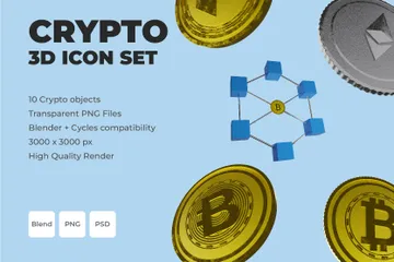 Criptomoedas Pacote de Icon 3D