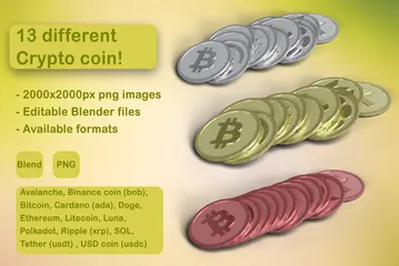 Criptomoedas Série 1 Pacote de Icon 3D