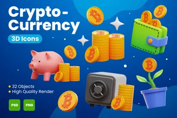 Criptomoneda Paquete de Illustration 3D