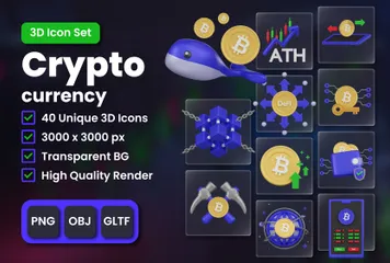 Criptomoneda Paquete de Icon 3D