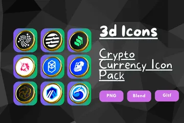 Moneda criptográfica Paquete de Icon 3D