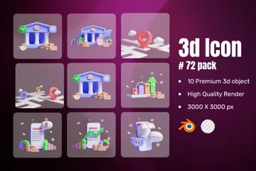 Croissance des entreprises en hausse Pack 3D Icon