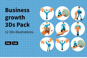 Croissance des entreprises Pack 3D Illustration