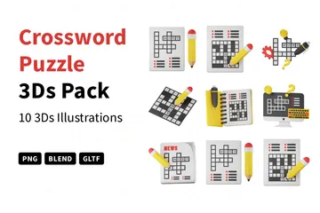 Crossword Puzzle 3D Icon Pack
