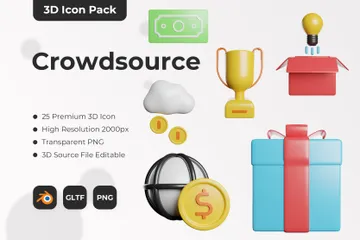 Crowdsource 3D Icon Pack