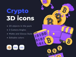 Crypto Pack 3D Illustration